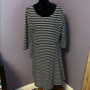 Black and white striped dress